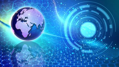 Kodlama konsepti, devre endüstriyel iş geçmişi. Afiş arkaplanı. Vektör çizimi. Vektör çizimi. Reklamcılığın pek çok kullanımı.