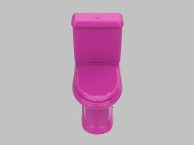 Pembe tuvaletteki tuvaletin 3 boyutlu resmi.