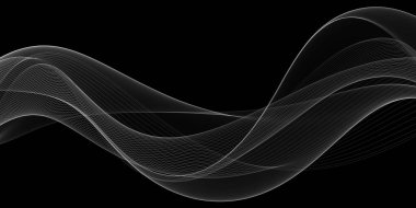 Güzel Soyut Siyah ve Beyaz Dalga Tasarımı