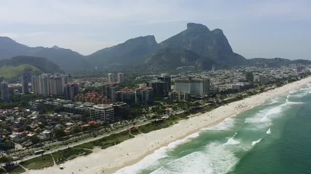 Brezilya Rio Janeiro Daki Barra Tijuca Plajının Yavaş Çekim Görüntüleri — Stok video