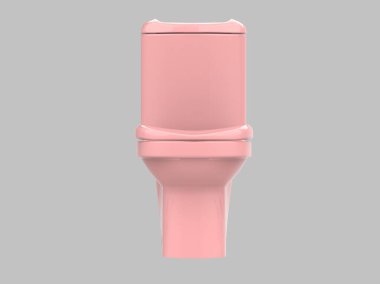 tuvalet pembe banyo wc porselen illüstrasyon 3d