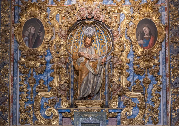 Primer Plano Capilla Con Niño Jesús Brazos San José Catedral — Foto de Stock