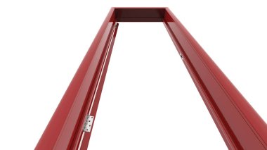 3d illüstrasyon üzerinde izole edilmiş farklı kırmızı kapı kümesi beyaz arkaplan oluşturur