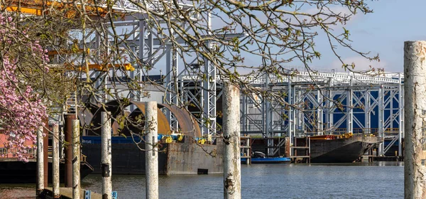 Großaufnahme Einer Stahlfabrik Einem Industriehafen Roermond — Stockfoto