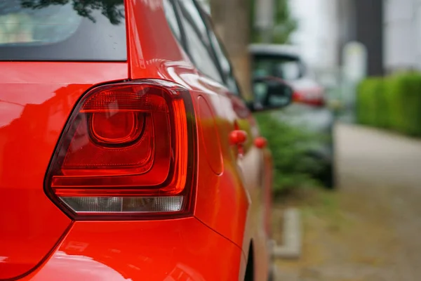 Closeup Shot Tail Light Red Car — Stock Photo, Image