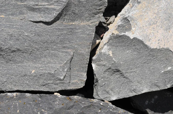 Textura Gray Rock Antigua Muralla Rocas Volcánicas — Foto de Stock