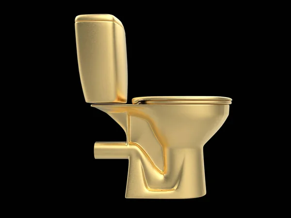 gold wc lavatory water closet 3d illustration