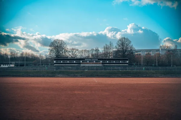 Una Vista Panorámica Wimaria Stadion Weimar Alemania Fondo Nublado Del —  Fotos de Stock