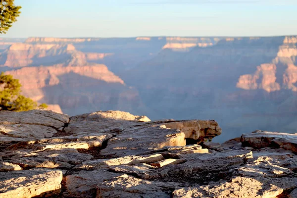 A scenic view of the Grand Canyon, Arizona, on a sunny day