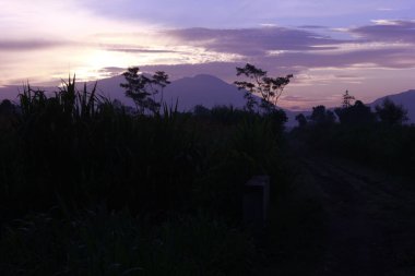 Dağlarda gün doğumunun güzel bir görüntüsü
