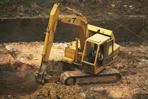 Dez 2020 Daca Bangladesh Trabalhos Construção Estão Acontecendo Com Escavadora — Fotografia de Stock