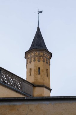 Fussen, Bavyera, Almanya 'daki eski bir Neuschwanstein Kalesinin dikey çekimi