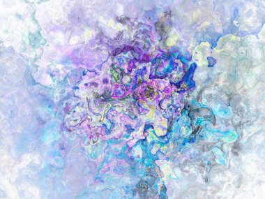 Soyut arkaplan illüstrasyonuna bir göz atın, modern hipster fraktal alev grafiği. Renkli sürreal poster, afiş