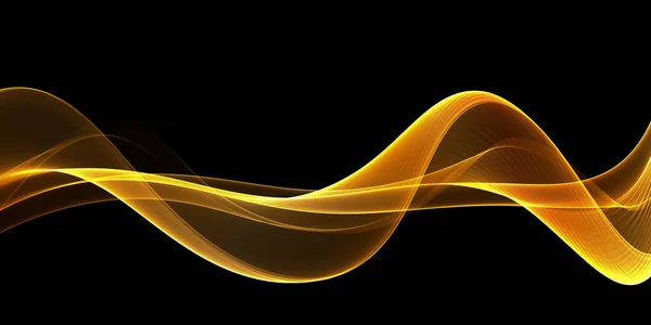 Beautiful Dark Abstract Golden Waves Background. Template Design