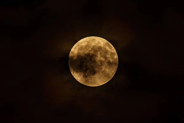 Glowing Full Moon Dark Sky — Stock Photo, Image