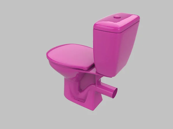 Ilustracja Różowy Toaleta Szafa Łazienka Siedzenia — Zdjęcie stockowe