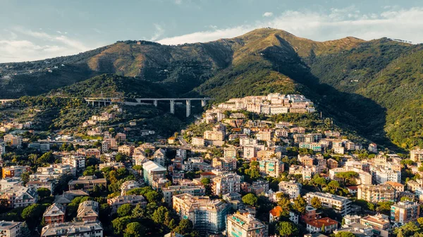 Aerial View City Genoa Sea Italy — Stock Photo, Image