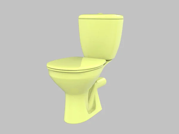 Rendering Yellow Toilet Seat Isolated Porcelain — Stock Photo, Image