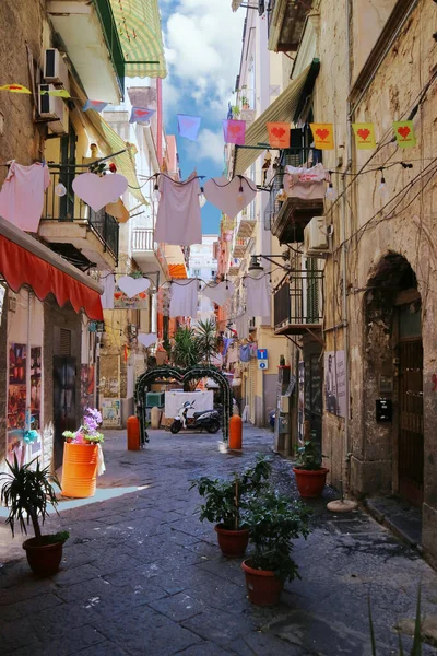 Ulica Popularnej Dzielnicy Starej Części Miasta Neapol Włoszech — Zdjęcie stockowe