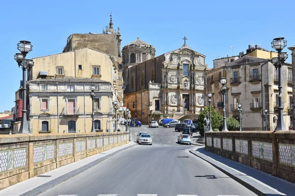 Ulice Starém Městě Caltagirone Sicílii Itálie — Stock fotografie