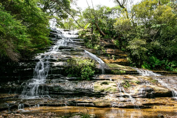 Scenic Rocky Waterfall Mountain Sydney Australia — Stock Photo, Image