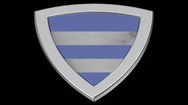 SHIELD gümüş ortaçağ 3D resim mavisi