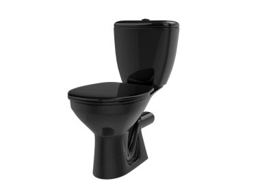 3 boyutlu bir banyo porseleni. Siyah hijyenik su dolabı.