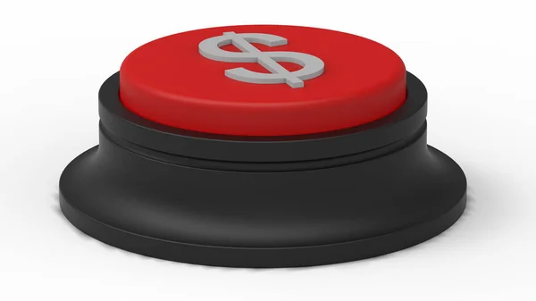 Dollar Money Red Button Isolated Illustration Render — Stock Photo, Image