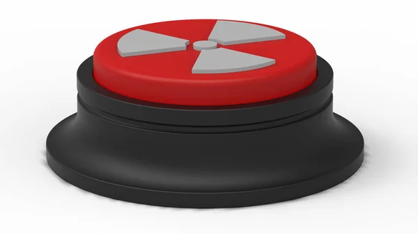 Red Button Nuclear Isolated Illustration Render — Stock Photo, Image