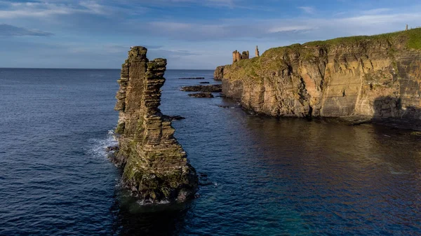 Een Prachtig Shot Van Kliffen Van Fair Isle Schotland — Stockfoto