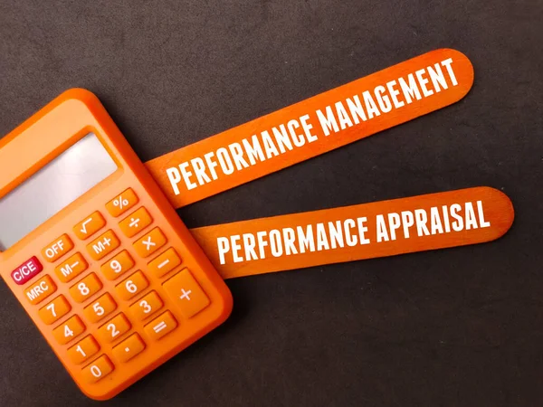 Orange Calculator Words Performance Management Performance Appraisal — Stockfoto