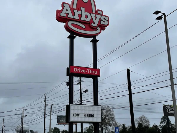 Augusta Usa Arbys Now Hiring Street Sign — Stock Photo, Image