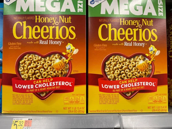 Grovetown Usa Honey Nut Cheerios Shelf Price Tag Walmart — Foto Stock