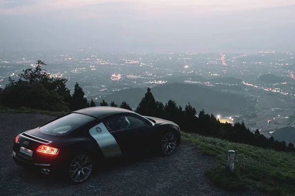 Black Audi Quattro Beautiful View City Antalya Background Turkey — Stockfoto