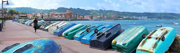 View Hondarribia Dinghies Quay Spanish Basque Country — Stock Photo, Image