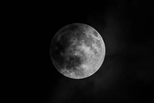 Glødende Fullmåne Mørk Himmel – stockfoto