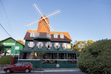 Nova Petropolis, Rio Grande do Sul, Brazil - Apr 20th, 2022: Zaandam is a Dutch style themed restaurant in Nova Petropolis, Serra Gaucha