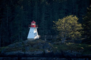 Prevost Adası 'ndaki Portlock Point Işık İstasyonu, British Columbia, Kanada