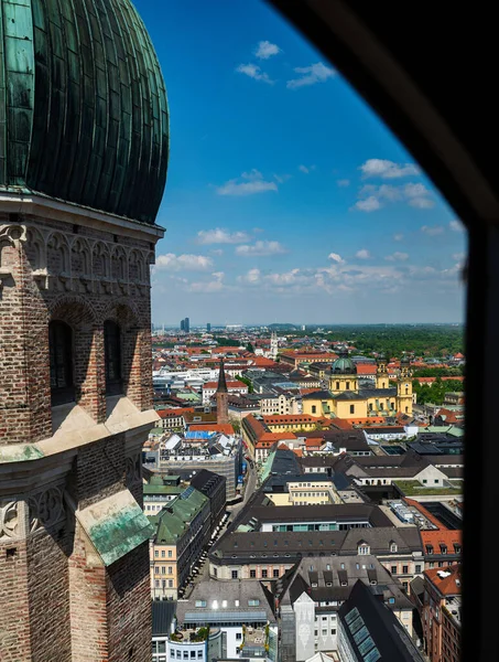 Munichs Famosa Iglesia Principal Frauenkirche Múnich Alemania Vista Desde Torre — Foto de Stock