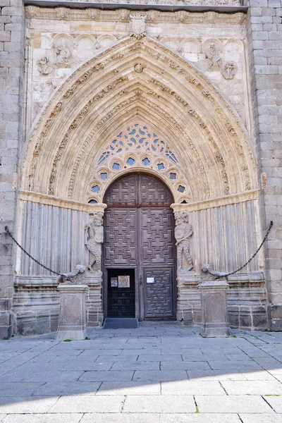 Entrance Door Basilica San Vicente Church Avila Spain — Stock Photo, Image