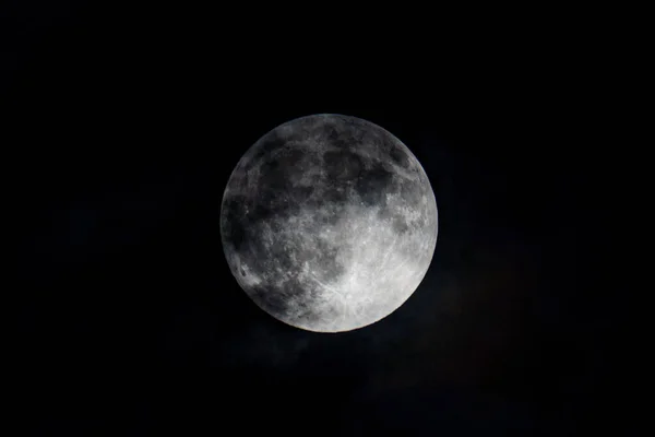 Glowing Full Moon Dark Sky — Stock Photo, Image