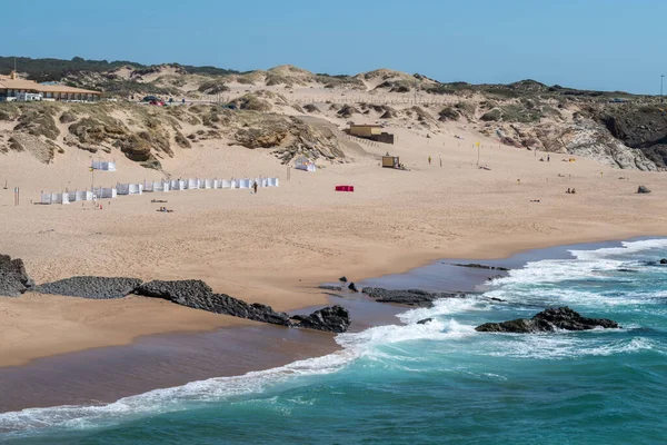 Eine Luftaufnahme Des Strandes Von Cresmina Cascais Portugal — Stockfoto