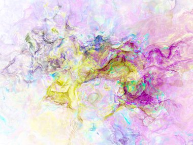 Soyut arkaplan illüstrasyonuna bir göz atın, modern hipster fraktal alev grafiği. Renkli sürreal poster, afiş