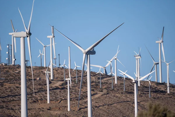 Scenic View Windmills Farm Palm Springs California Blue Sky Background — Stock Photo, Image