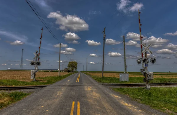 The Rural road in Pa train crossing