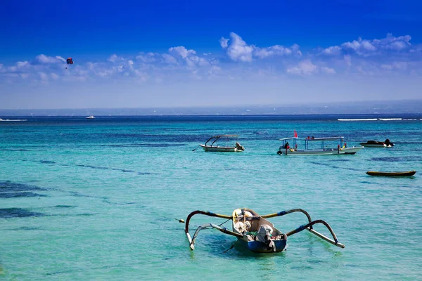 Der Indische Ozean Und Fischerboote Bali Indonesien — Stockfoto