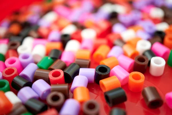 Selective Focus Shot Pile Plastic Colorful Granules Beads — Stock Photo, Image