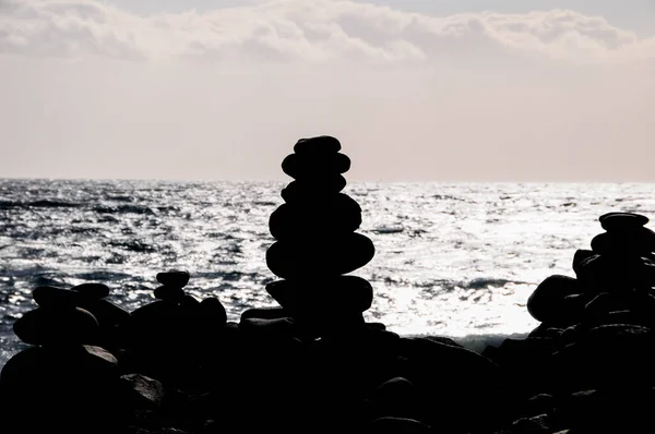 Buddhistické Pyramidy Tradičních Kamenů Kanárských Ostrovech Tenerife Španělsko — Stock fotografie