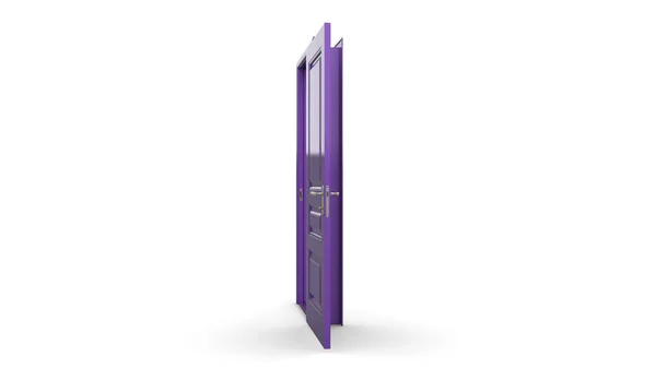 Set Different Purple Door Isolated Illustration Render White Background — Stock Photo, Image