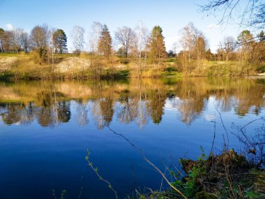Kirchheim Teck German swimming lake in spring